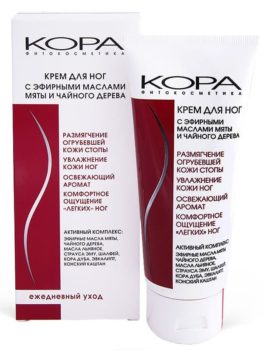 Крем для ног с эфирными маслами мяты и чайного дерева Kora