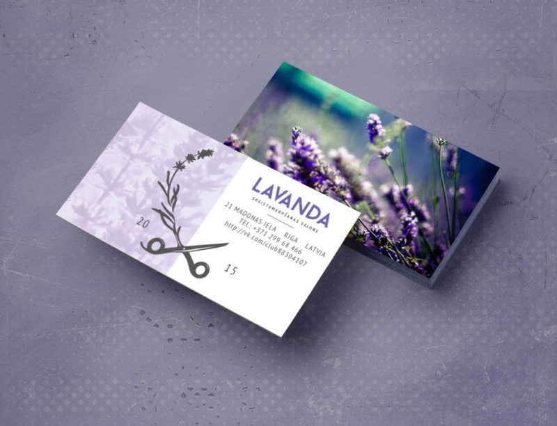 Образец визитки салона Lavanda
