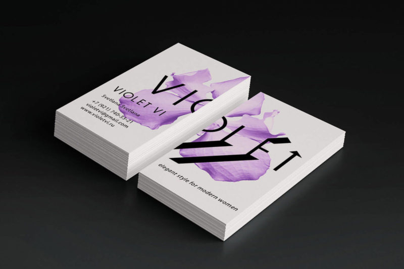 Образец визитки салона Violet